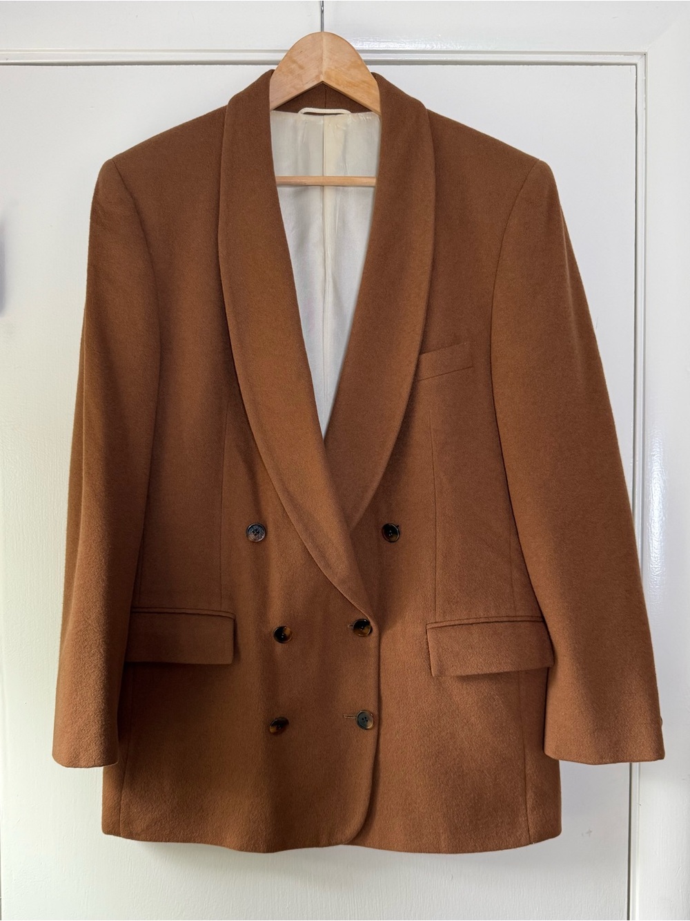 Barrie Pace Vintage Tan Camel Hair Double Breasted Blazer Quiet Luxury Old Money